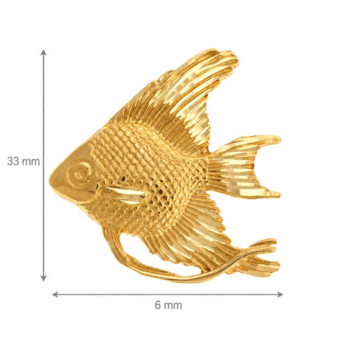 Angelfish Charm Pendant 14k Gold (3.9 Grams) Yellow Gold 14k