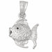 Angelfish Charm Pendant 14k Gold (1.5 Grams) White Gold 14k