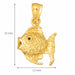 Angelfish Charm Pendant 14k Gold (1.5 Grams) Yellow Gold 14k