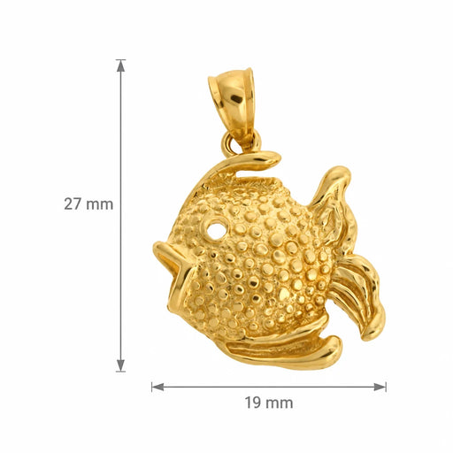 Angelfish Charm Pendant 14k Gold (2.1 Grams) Yellow Gold 14k
