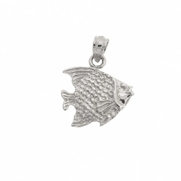 Angelfish Charm Pendant 14k Gold (1.7 Grams) White Gold 14k