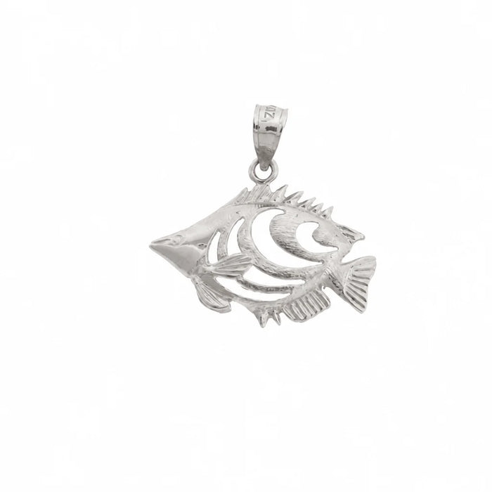 Angelfish Charm Pendant 14k Gold White Gold 14k