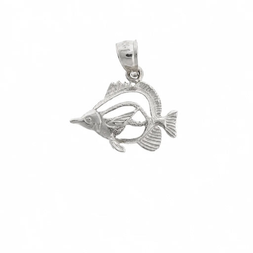 Angelfish Charm Pendant 14k Gold White Gold 14k