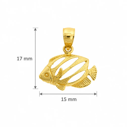 Angelfish Charm Pendant 14k Gold Yellow Gold 14k