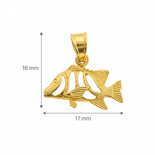 Angelfish Charm Pendant 14k Gold (1 Gram) Yellow Gold 14k