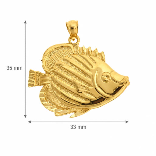 Angelfish Charm Pendant 14k Gold (6.4 Grams) Yellow Gold 14k