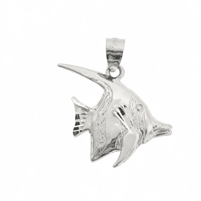 Angelfish Charm Pendant 14k Gold (2.3 Grams) White Gold 14k