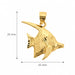 Angelfish Charm Pendant 14k Gold (2.3 Grams) Yellow Gold 14k
