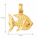 Angelfish Charm Pendant 14k Gold (1.1 Grams) Yellow Gold 14k