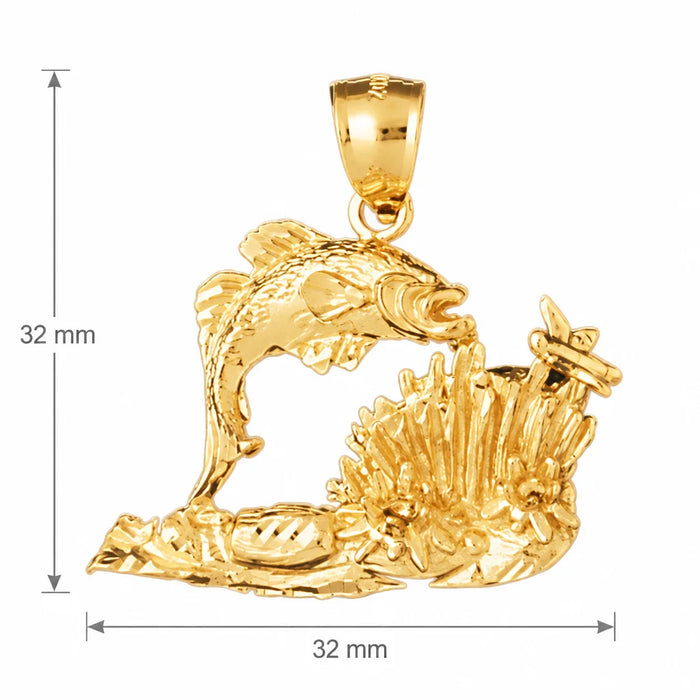 Angelfish Goldfish Charm Pendant 14k Gold (5.6 Grams) Yellow Gold 14k