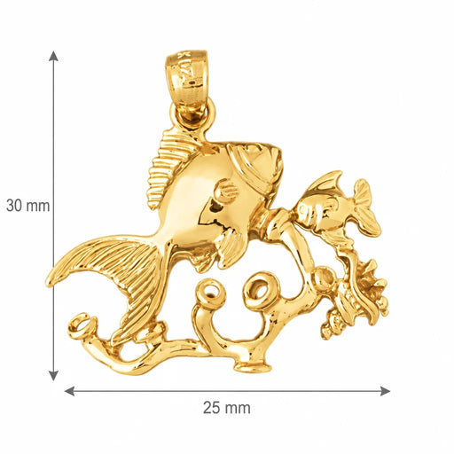 Angelfish Goldfish Charm Pendant 14k Gold (3.8 Grams) Yellow Gold 14k