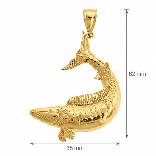 Assorted Fish Sea Bass Snook King Mackerel Charm Pendant 14k Gold (12.4 Grams) Yellow Gold 14k
