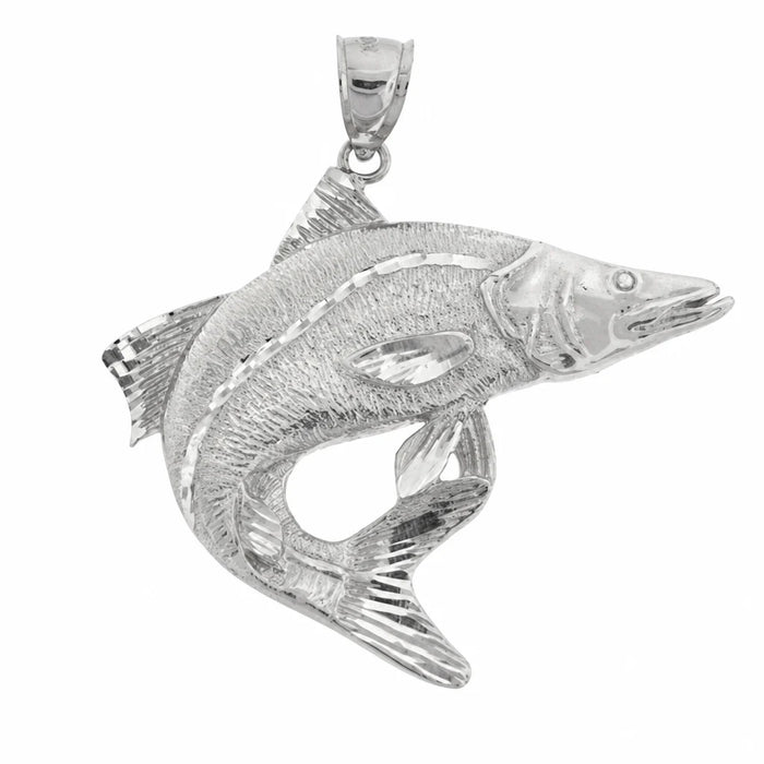 Assorted Fish Sea Bass Snook King Mackerel Charm Pendant 14k Gold (8.9 Grams) White Gold 14k
