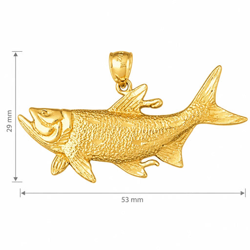 Assorted Fish Sea Bass Snook King Mackerel Charm Pendant 14k Gold (8 Grams) Yellow Gold 14k