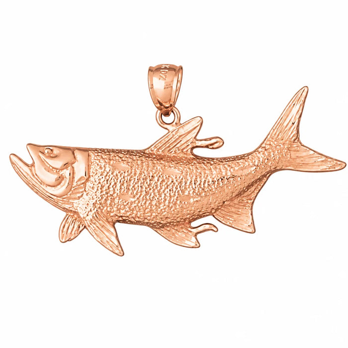 Assorted Fish Sea Bass Snook King Mackerel Charm Pendant 14k Gold (8 Grams) Rose Gold 14k