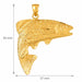 Assorted Fish Sea Bass Snook King Mackerel Charm Pendant 14k Gold (9.1 Grams) Yellow Gold 14k