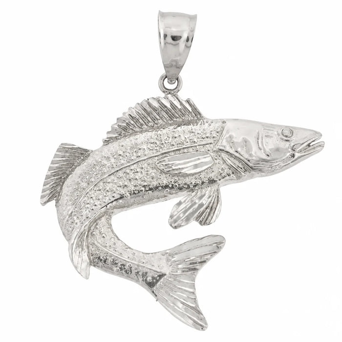 Assorted Fish Sea Bass Snook King Mackerel Charm Pendant 14k Gold (10.6 Grams) White Gold 14k