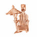 3D Beach Chair and Umbrella Charm Pendant 14k Gold (5.6 Grams) Rose Gold 14k