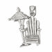 3D Beach Chair and Umbrella Charm Pendant 14k Gold (5.6 Grams) White Gold 14k