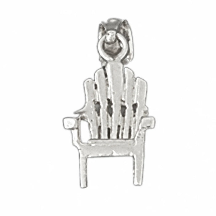 3D Beach Chair Charm Pendant 14k Gold White Gold 14k