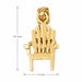 3D Beach Chair Charm Pendant 14k Gold Yellow Gold 14k