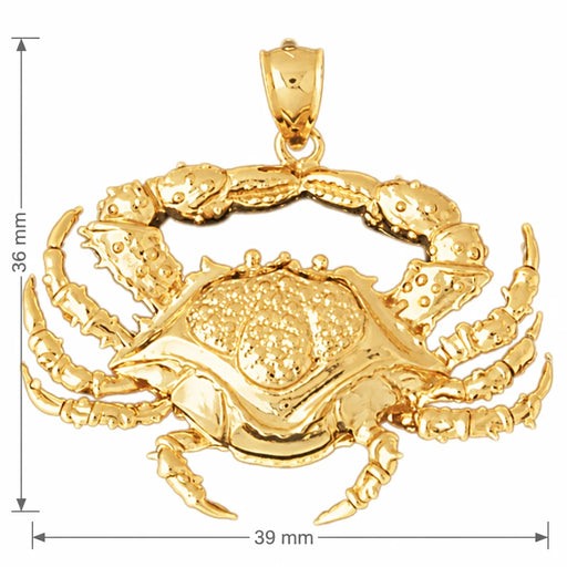 Crab Charm Pendant 14k Gold (9.6 Grams) Yellow Gold 14k
