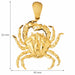 Crab Charm Pendant 14k Gold (11.6 Grams) Yellow Gold 14k