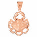 Crab Charm Pendant 14k Gold (12.7 Grams) Rose Gold 14k