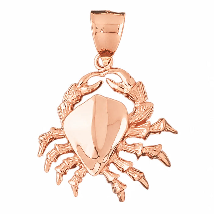 Crab Charm Pendant 14k Gold (13.9 Grams) Rose Gold 14k