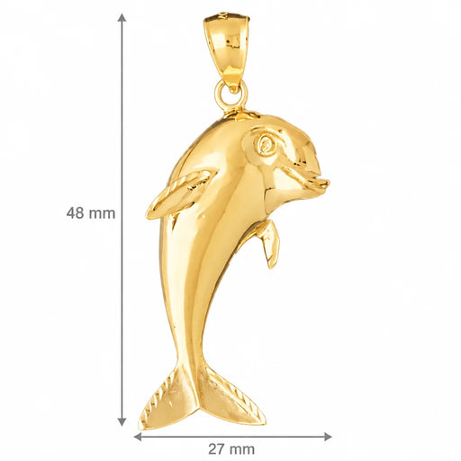 Dolphin Charm Pendant 14k Gold Yellow Gold 14k