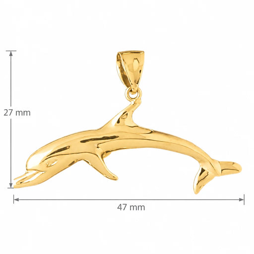 Dolphin Charm Pendant 14k Gold (6.8 Grams) Yellow Gold 14k
