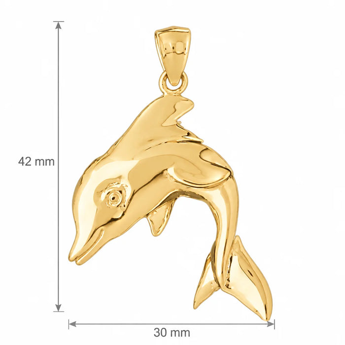Dolphin Charm Pendant 14k Gold (7.3 Grams) Yellow Gold 14k