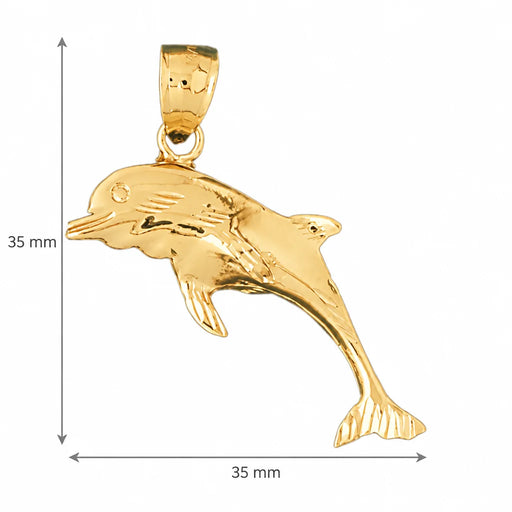 Dolphin Charm Pendant 14k Gold (13.9 Grams) Yellow Gold 14k