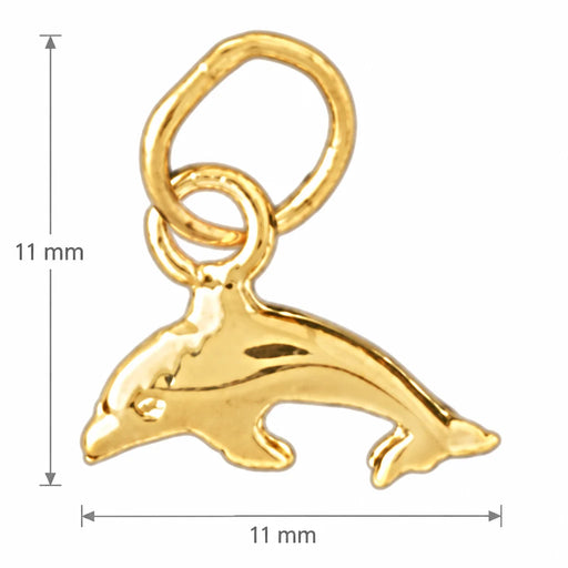 Dolphin Charm Pendant 14k Gold (0.4 Grams) Yellow Gold 14k