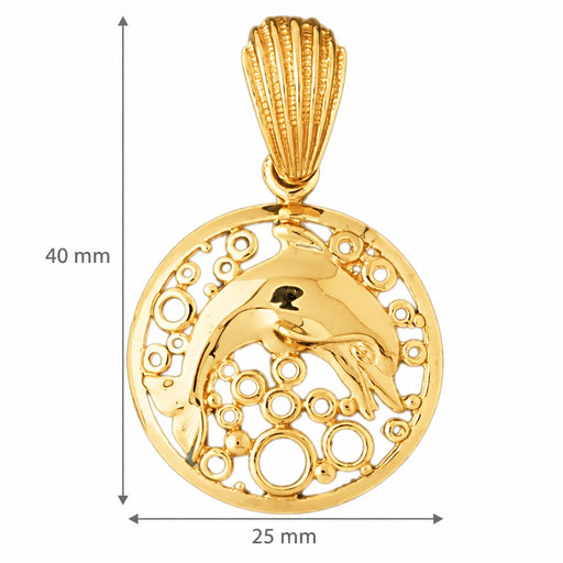 Dolphin Charm Pendant 14k Gold Yellow Gold 14k