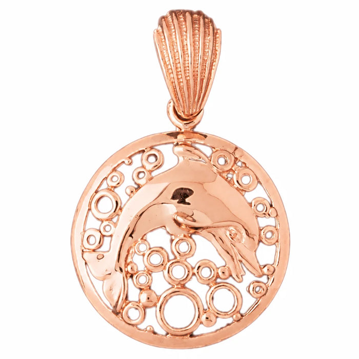 Dolphin Charm Pendant 14k Gold Rose Gold 14k