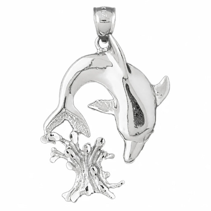 Dolphin Charm Pendant 14k Gold White Gold 14k