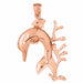 Dolphin Charm Pendant 14k Gold (7.6 Grams) Rose Gold 14k
