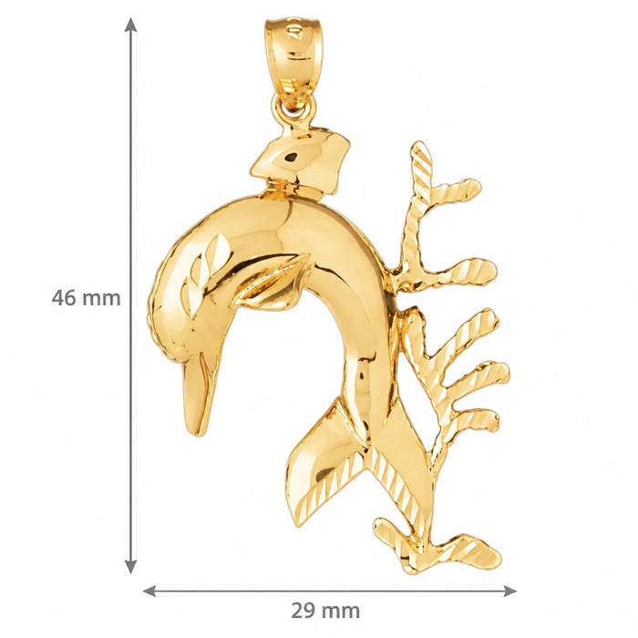 Dolphin Charm Pendant 14k Gold (7.6 Grams) Yellow Gold 14k