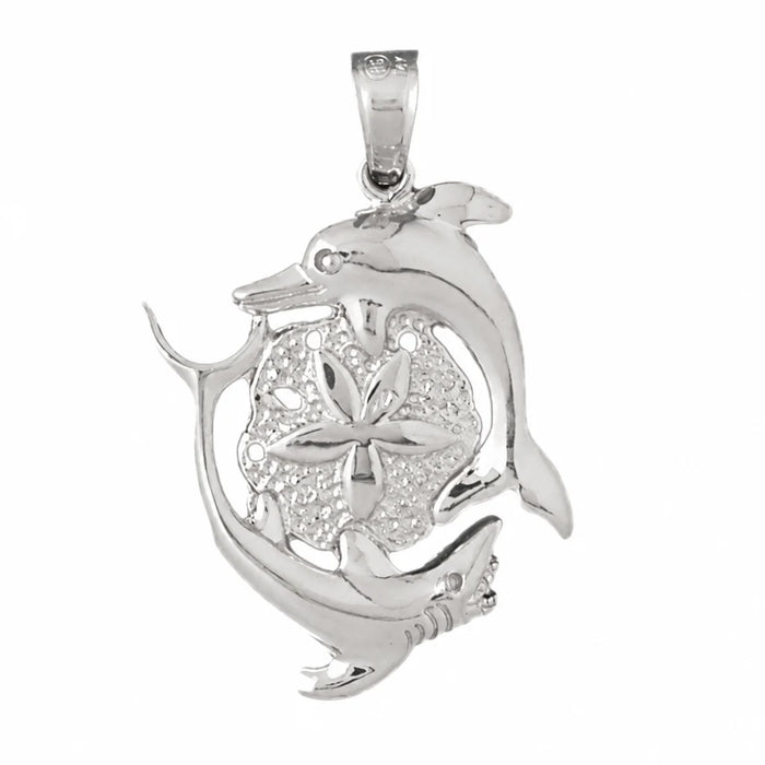 Dolphin Charm Pendant 14k Gold White Gold 14k
