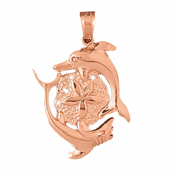 Dolphin Charm Pendant 14k Gold Rose Gold 14k