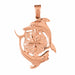 Dolphin Charm Pendant 14k Gold Rose Gold 14k