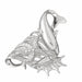 Dolphin, Shell, Starfish Charm Pendant 14k Gold (9.6 Grams) White Gold 14k