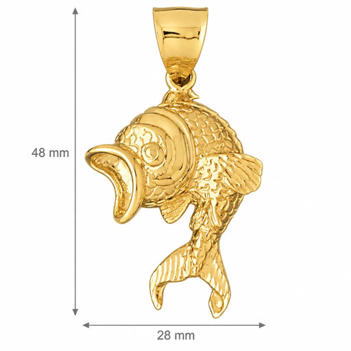 Goldfish Charm Pendant 14k Gold (13.3 Grams) Yellow Gold 14k