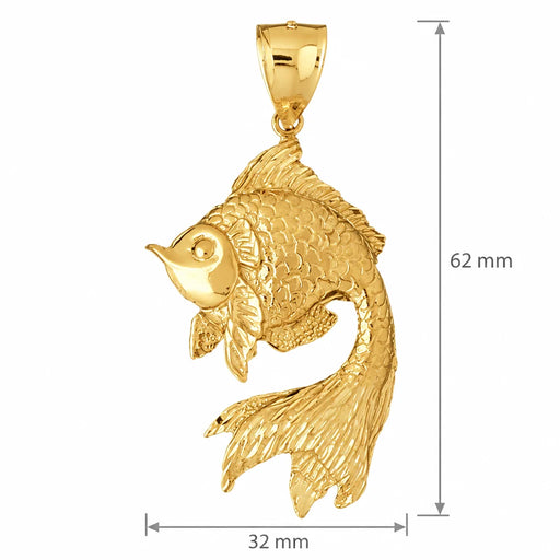 Goldfish Charm Pendant 14k Gold (12.8 Grams) Yellow Gold 14k