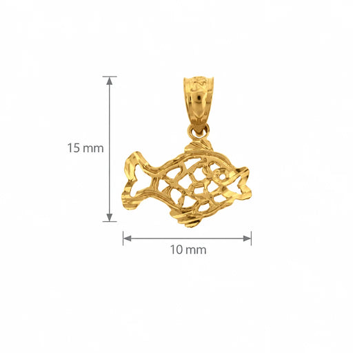 Goldfish Charm Pendant 14k Gold (0.4 Grams) Yellow Gold 14k