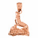 3D Sea Lion Seal Charm Pendant 14k Gold Rose Gold 14k