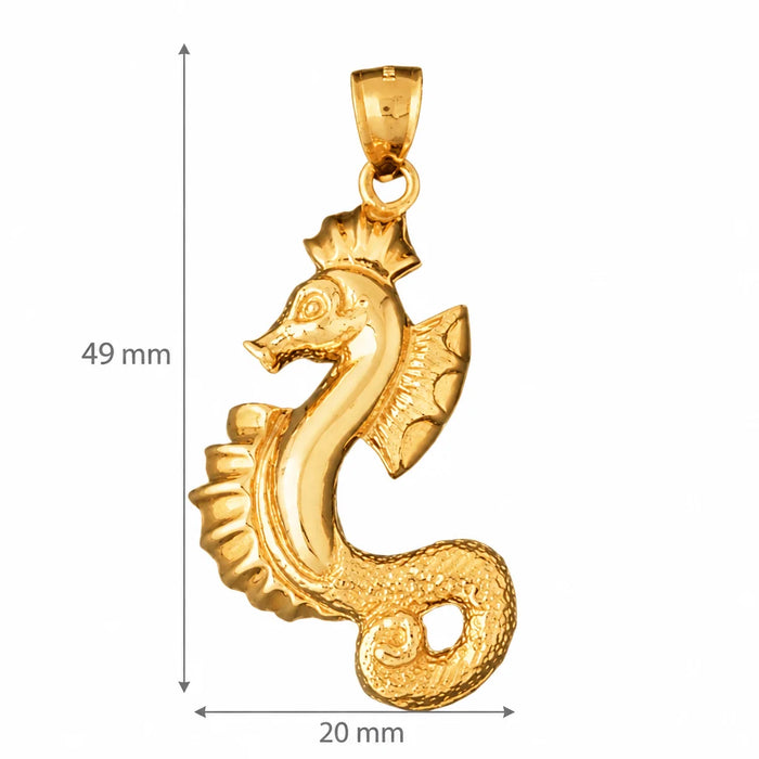 Seahorse Charm Pendant 14k Gold (10.2 Grams) Yellow Gold 14k