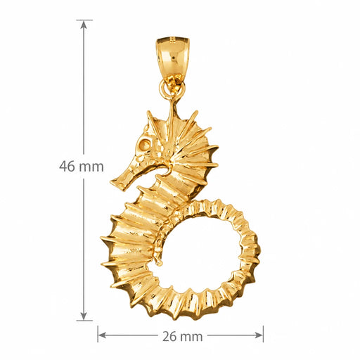 Seahorse Charm Pendant 14k Gold (7.7 Grams) Yellow Gold 14k