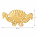 Double Seahorse Shell Charm Pendant 14k Gold Yellow Gold 14k